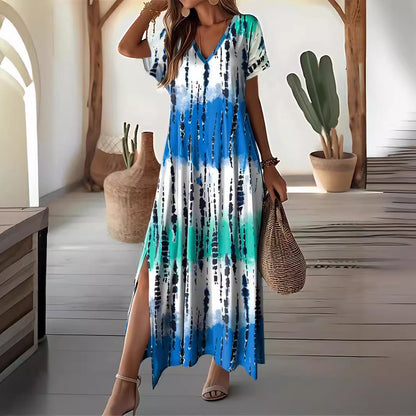 Elegante vestido largo tie-dye de Isabella Sol