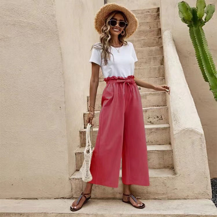 Pantalones anchos de lino de Isabella Sol inspirados en Pinterest