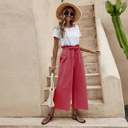 Pantalones anchos de lino de Isabella Sol inspirados en Pinterest