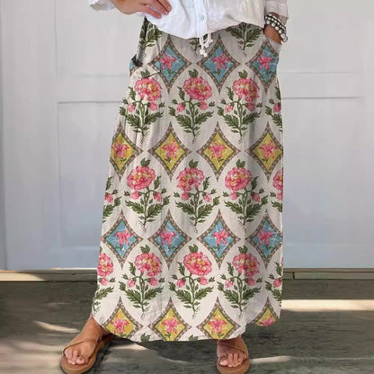 Falda retro floral con bolsillos de Isabella Sol para uso diario.