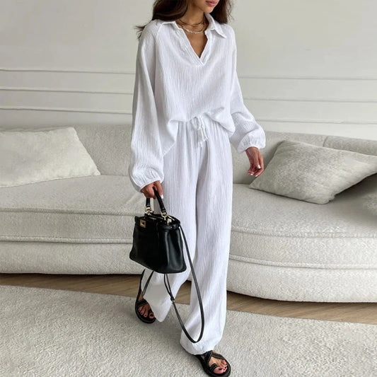Elegante conjunto de manga larga de corte holgado de Isabella Sol