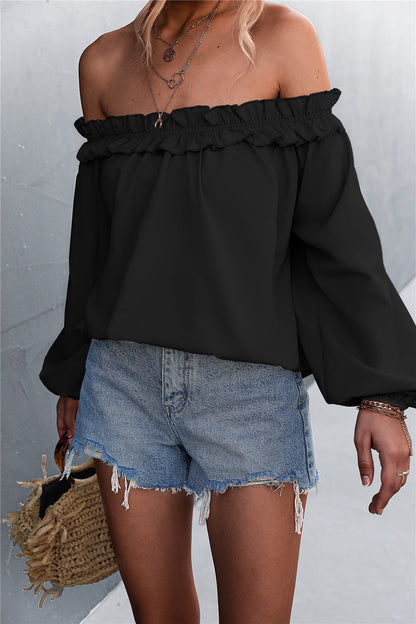 Elegante top de manga farol con hombros descubiertos de Isabella Sol