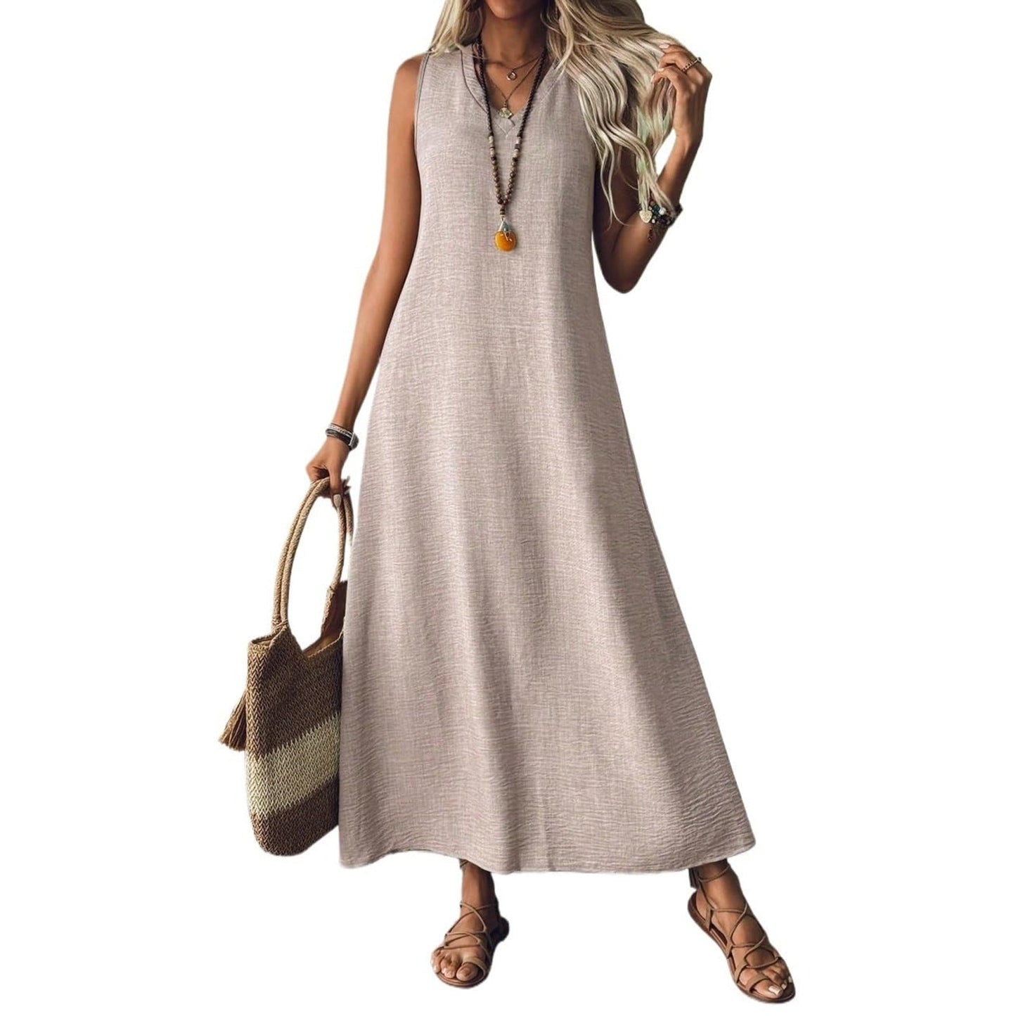 Elegante vestido sin mangas de cáñamo de Isabella Sol