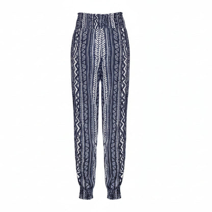 Pantalones estampados de talle alto estilo boho de Isabella Sol