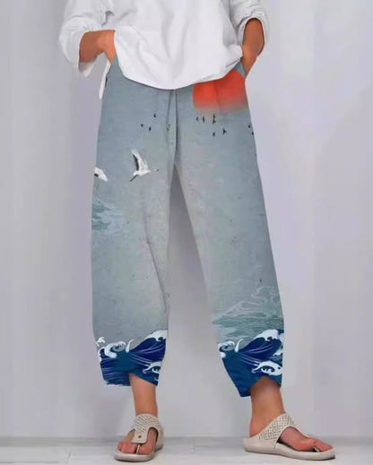 Pantalones con estampado 3D de Isabella Sol de Artful Linen