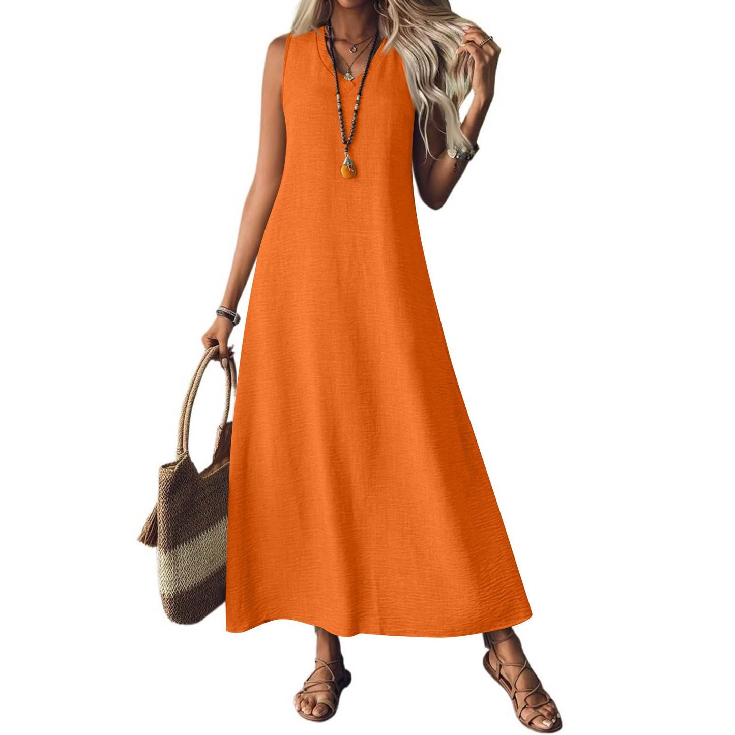 Elegante vestido sin mangas de cáñamo de Isabella Sol