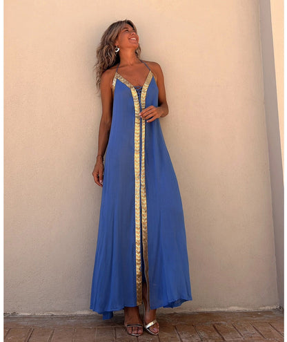 Elegante vestido halter con cordones de Isabella Sol