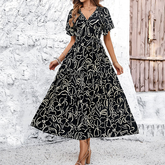 Vestido midi de manga corta con estampado floral de Isabella Sol