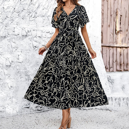 Vestido midi de manga corta con estampado floral de Isabella Sol