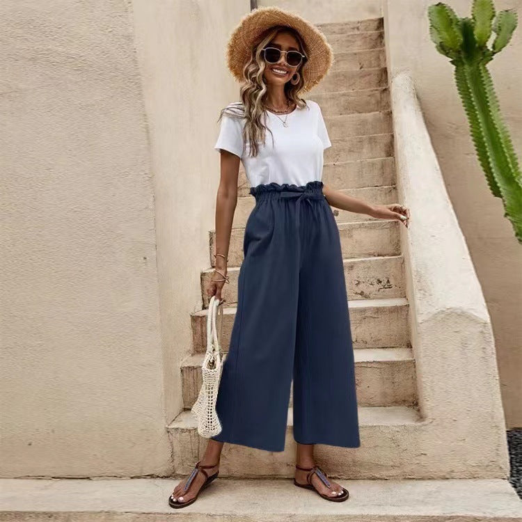 Pantalones anchos de lino de Isabella Sol inspirados en Pinterest
