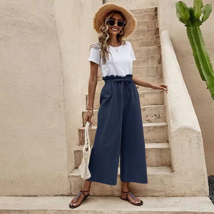 Pantalones anchos de lino de Isabella Sol inspirados en Pinterest