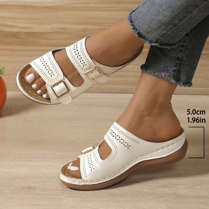 Sandalias retro con plataforma y hebilla Isabella Sol
