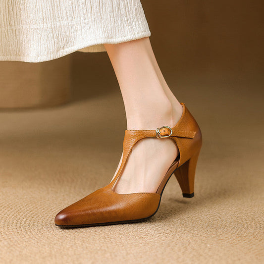 Retro T-Strap High Heel Sandals by Isabella Sol