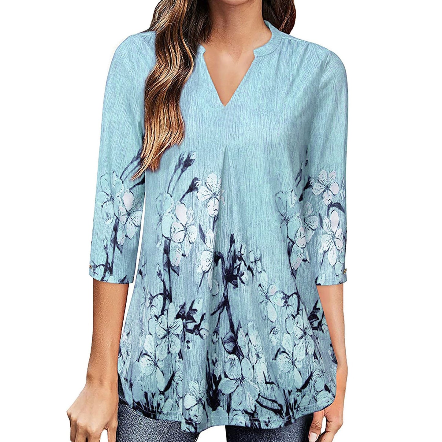 Top floral con escote en V de Isabella Sol