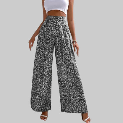 Pantalones casuales Isabella Sol de pierna ancha con estampado floral