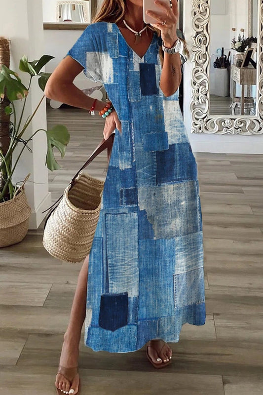 Elegante vestido midi con estampado 3D de Isabella Sol.