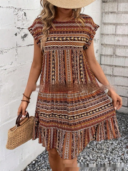 Vestido midi de verano estilo boho patchwork de Isabella Sol