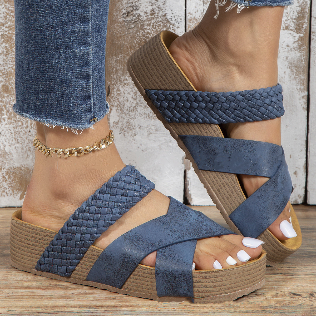 Sandalias tejidas cómodas Isabella Sol para uso diario