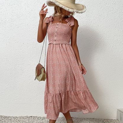 Vestido midi floral sin espalda de Isabella Sol
