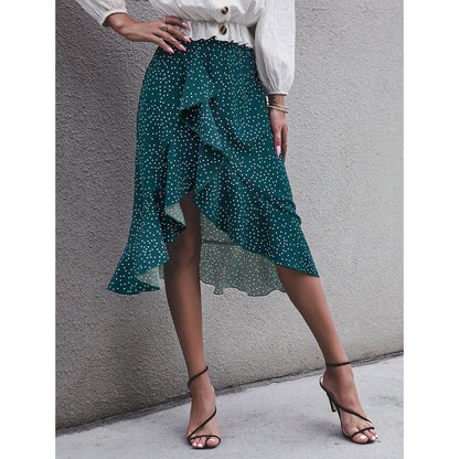 Elegante falda de lunares con volantes de Isabella Sol.