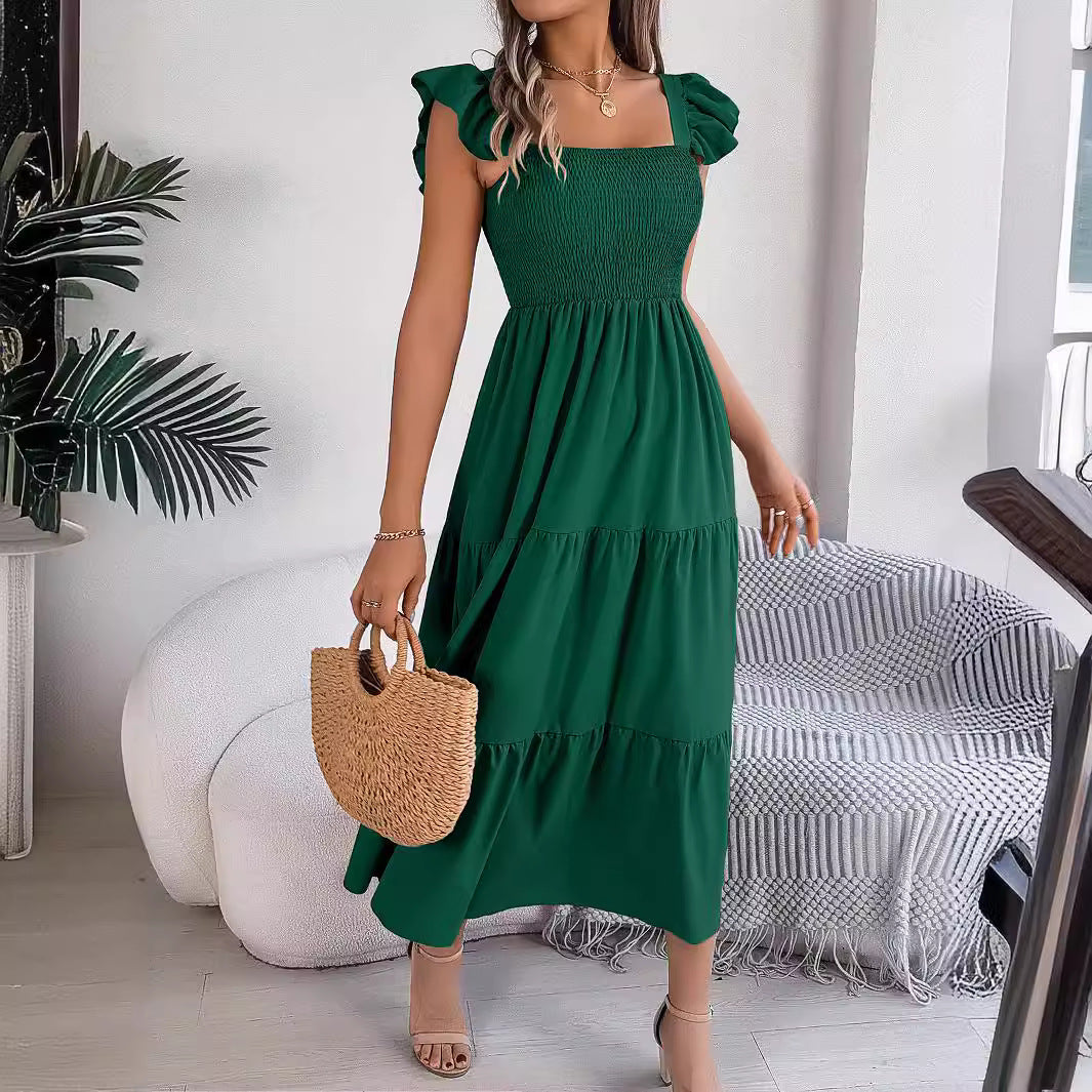 Elegante vestido midi sin mangas de Isabella Sol para verano