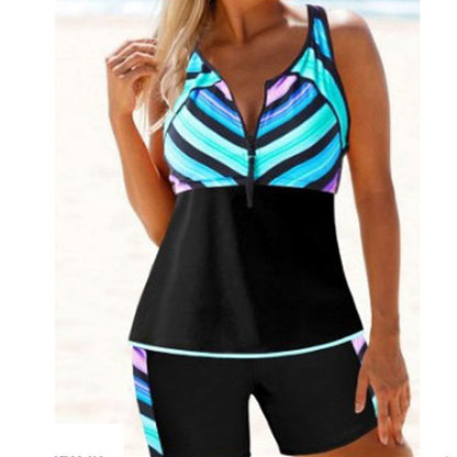 Tankini con falda de hojas florales de Isabella Sol