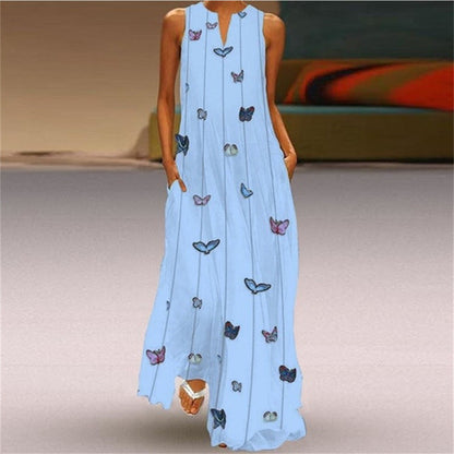 Vestido de vuelo con escote en V vibrante de Isabella Sol