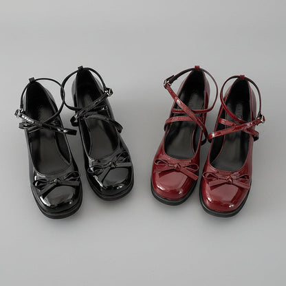 Chic Mary Jane Bow Heels by Isabella Sol