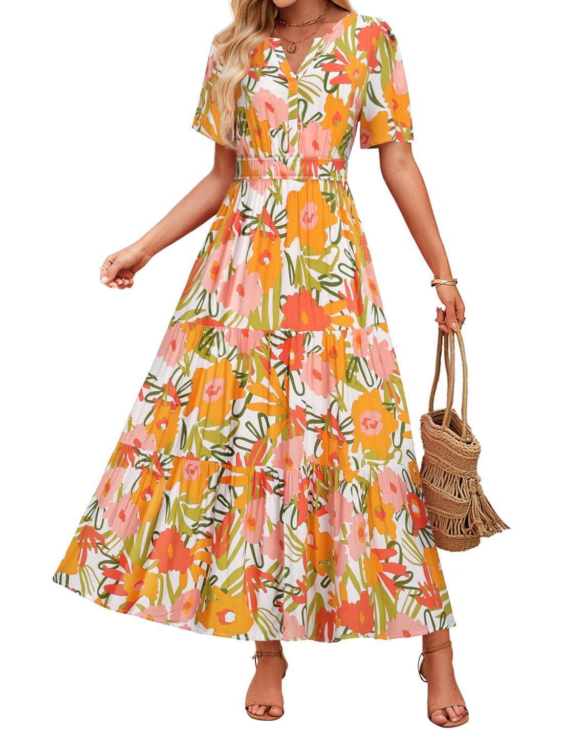 Vestido largo floral Isabella Sol Comodidad de verano