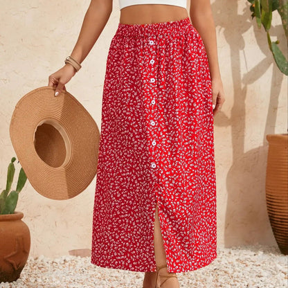 Falda de corte A con estampado floral pastoral de Isabella Sol.