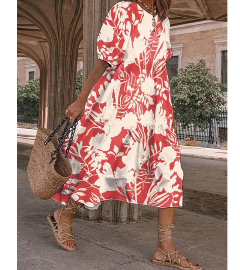Vestido midi de verano con estampado floral de Isabella Sol