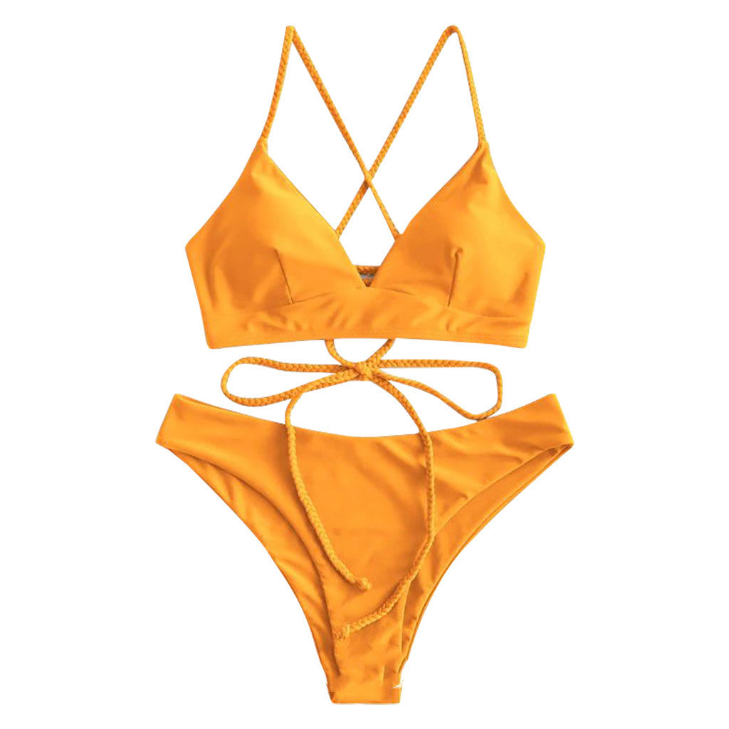 Bikini liso con tirantes de Isabella Sol