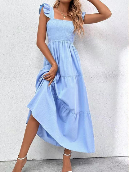 Elegante vestido largo con volantes de Isabella Sol