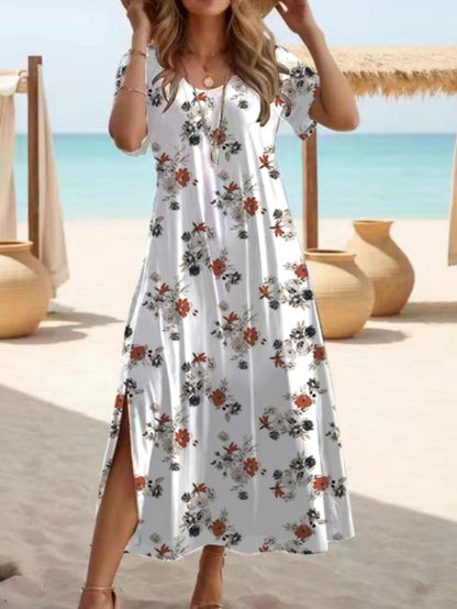 Elegante vestido largo con abertura de Isabella Sol