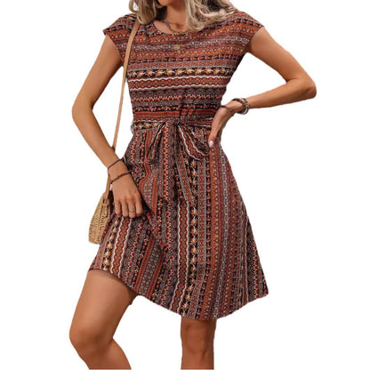 Vestido bohemio de corte A estilo Isabella Sol para el verano.