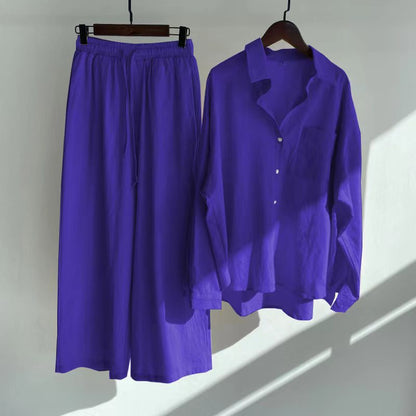 Conjunto relajado de algodón y lino de Isabella Sol.