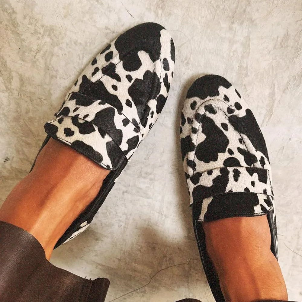 Cowprint Round-Toe Plus Shoes by Isabella Sol