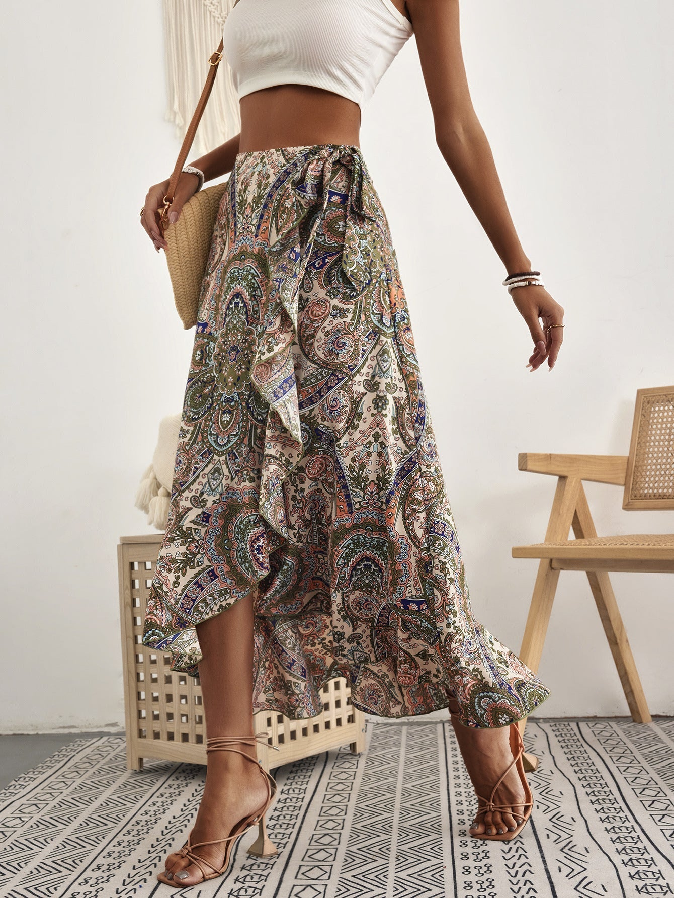 Falda estilo boho con volantes inspirada en Isabella Sol y Pinterest.