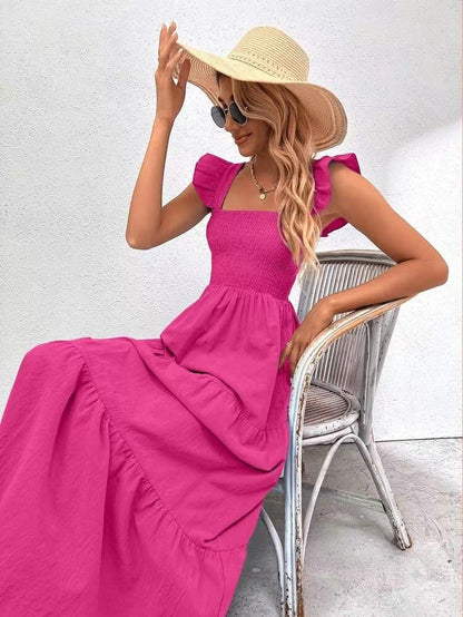 Elegante vestido largo con volantes de Isabella Sol