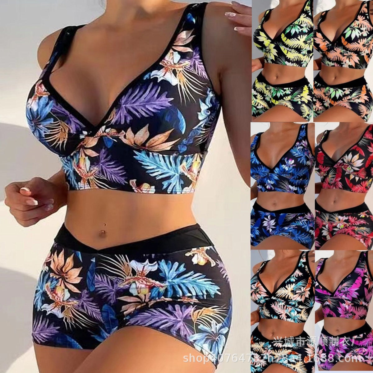 Vibrant Printed Boxer Bikini by Isabella Sol