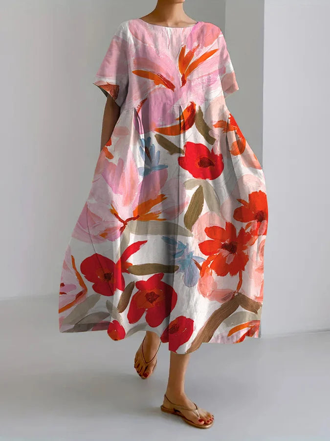 Vestido midi de verano con estampado floral de Isabella Sol