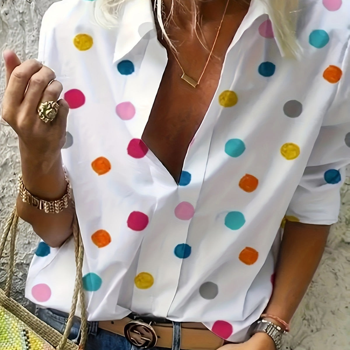 Blusa Isabella Sol de lunares divertidos para el día a día.