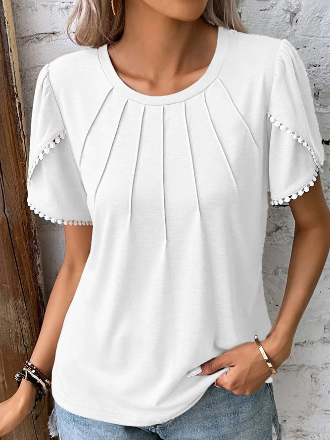 Camiseta de verano elegante de Isabella Sol con mangas tipo tulipán