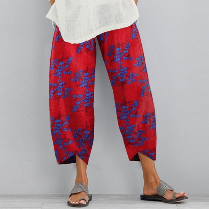 Retro Floral Wide Leg Pants Isabella Sol