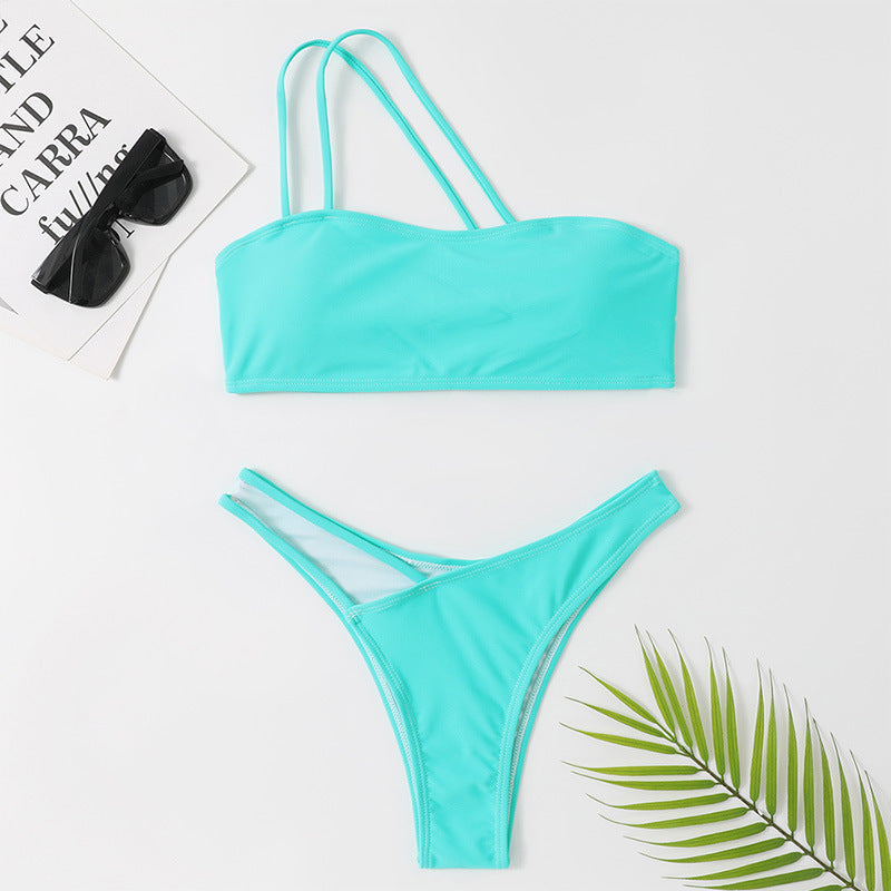 Elegante conjunto de bikini de un solo hombro de Isabella Sol